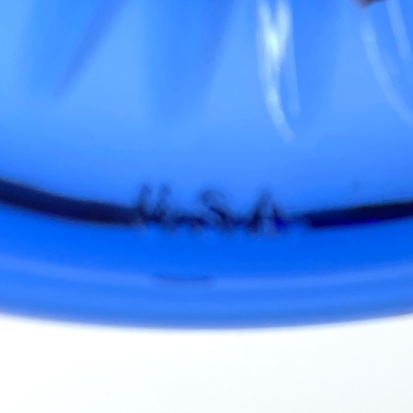 Vintage Anchor Hocking Cobalt Blue Footed 7oz Irish Coffee Mug Lot of 2 - Picture 6 of 7